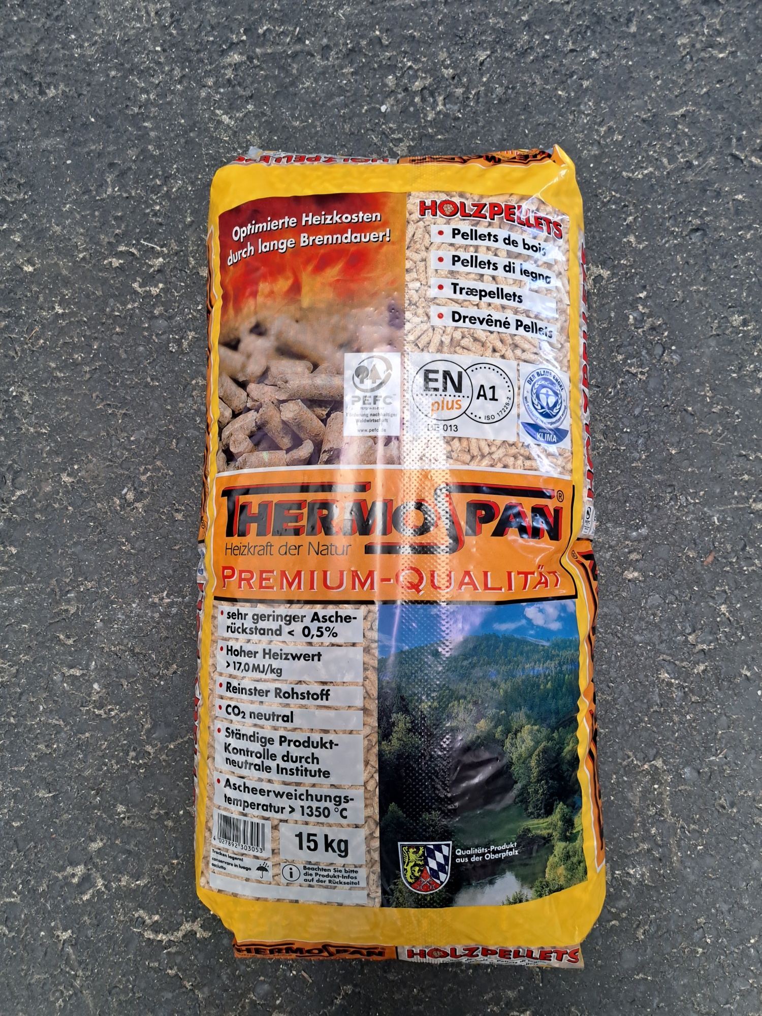 Pellets der Marke Thermo Span, Premiumqualität, Sackware, Pellets Weiden